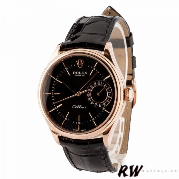 Rolex Cellini Date 50515 Or Rose Cadran Index Noir 39mm Montre Réplique Homme – Image 5