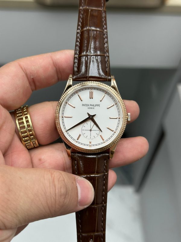 Patek Philippe Calatrava Petite Seconde Cadran Blanc Bracelet Cuir 6119R 001 Montre – Image 2