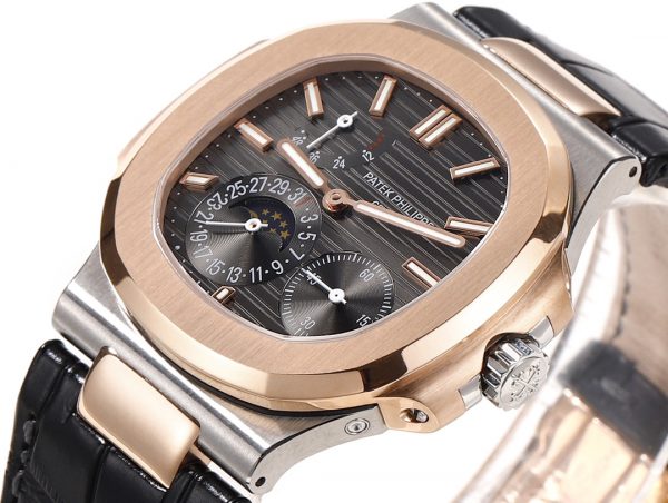 Patek Philippe Nautilus Phases de Lune Or Rose & Or Blanc Cadran Gris Ardoise 5712GR 001 – Image 2