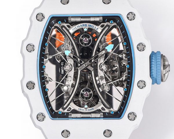 Richard Mille RM053-01 Pablo MacDonough Cadran squelette Bracelet tissu orange – Image 2