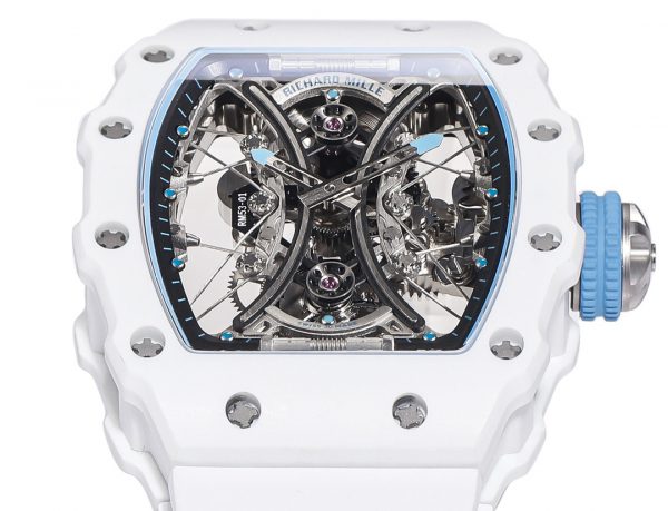 Richard Mille RM053-01 Pablo MacDonough Cadran squelette Bracelet caoutchouc blanc – Image 5
