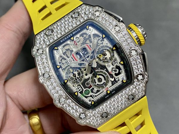 Richard Mille RM 011 03 Acier Inoxydable & Or 18K Lunette diamant – Image 6