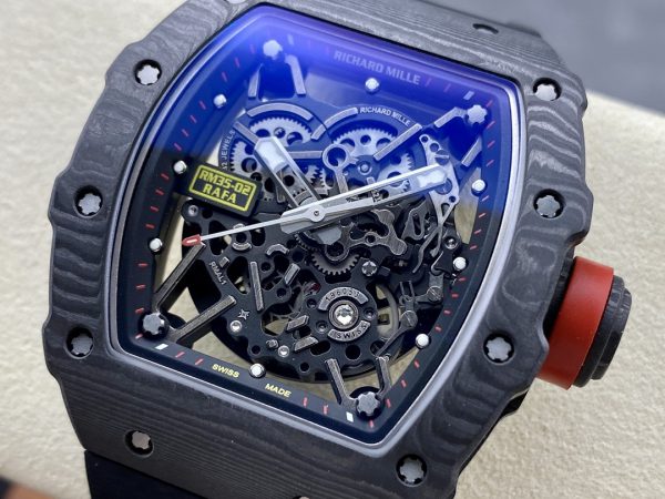 Richard Mille Rafael Nadal NTPT Carbone RM Bracelet caoutchouc noir RM035-02 – Image 5