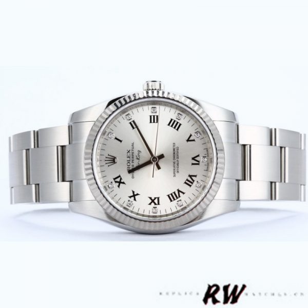 Rolex Oyster Perpetual Air-King 114234 Cadran Romain Argent Diamant 41mm Réplique – Image 4