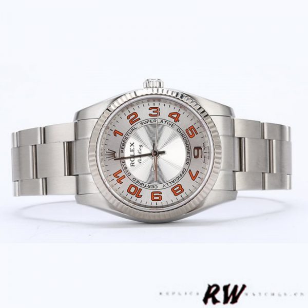 Rolex Oyster Perpetual Air-King 114234 Cadran Arabe Orange Argenté 34mm Réplique Unisexe – Image 5