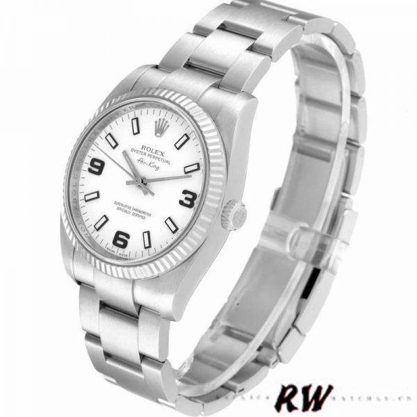 Rolex Oyster Perpetual Air-King 114234 Cadran Arabe Blanc 34mm Réplique Unisexe – Image 4