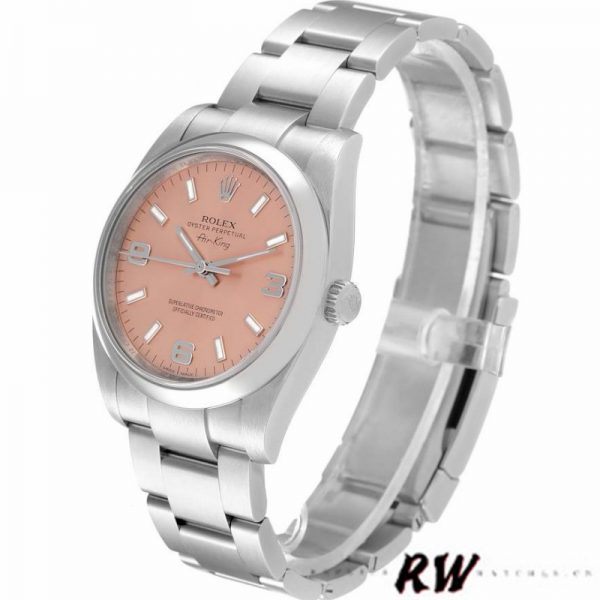 Rolex Oyster Perpetual Air-King 114200 Cadran Saumon 34mm Réplique Unisexe – Image 3