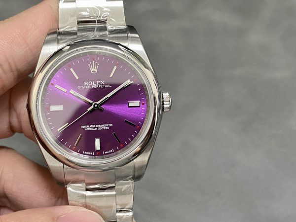 Rolex Oyster Perpetual Air-King 114200 Cadran Index Rouge Raisin 34mm Réplique Unisexe – Image 8