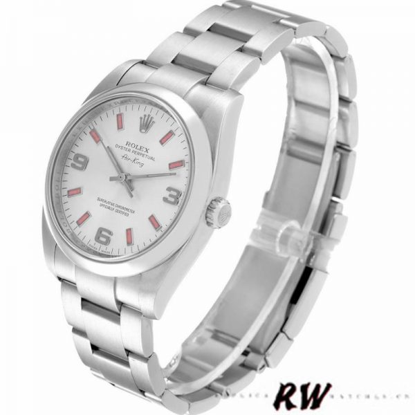 Rolex Oyster Perpetual Air-King 114200 Cadran Argent Index Rose 34mm Réplique Unisexe – Image 4