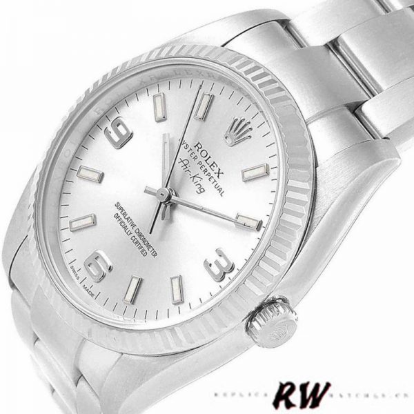Rolex Oyster Perpetual Air-King 114234 Cadran Argent 34mm Réplique Unisexe – Image 4