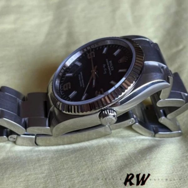 Rolex Oyster Perpetual Air-King 114234 Cadran Bleu Lunette Or Blanc Cannelée 34mm Réplique Unisexe – Image 3