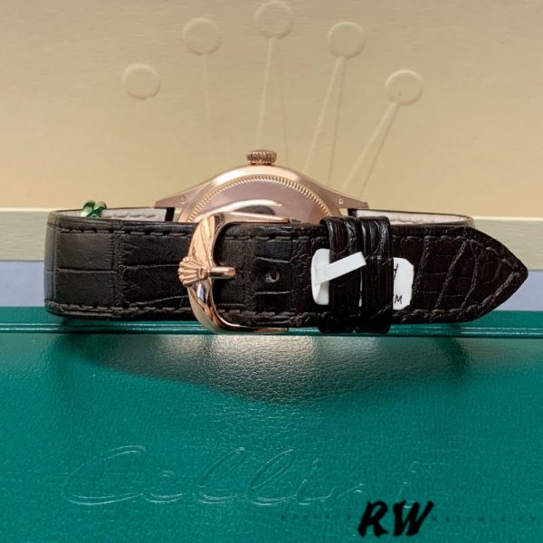 Rolex Cellini Date 50515 Or Rose Cadran Guilloché Argent Index 39mm Montre Réplique Homme – Image 4