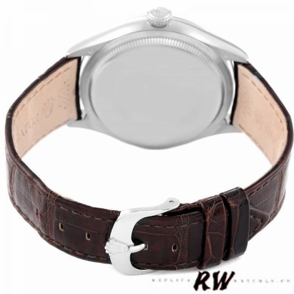 Rolex Cellini Time 50509 Bracelet Cuir Brun Cadran Noir 39mm Montre Réplique Homme – Image 5