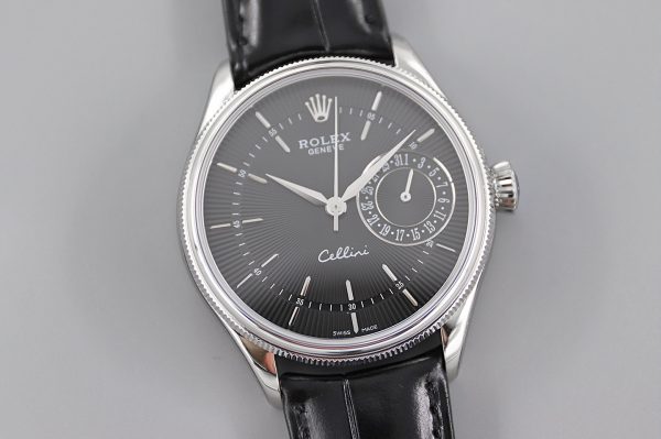 Rolex Cellini Date 50519 Bracelet Noir Cadran Noir 39mm Montre Réplique Homme – Image 8