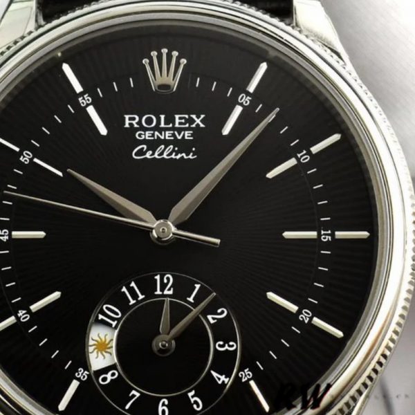 Rolex Cellini Dual Time 50529 Cadran Guilloché Noir 39mm Montre Réplique Homme – Image 4