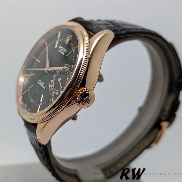 Rolex Cellini Date 50515 Or Rose Cadran Index Noir 39mm Montre Réplique Homme – Image 4