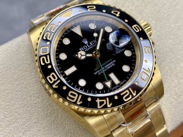 Rolex GMT Master II 40mm Cadran Noir 116718LN Or Jaune 18k Montre Homme – Image 10