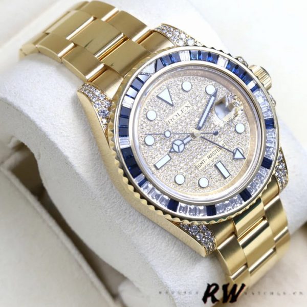 Rolex GMT-Master II 116758 Or Jaune Cadran Pavé 40mm Montre Réplique Homme – Image 4