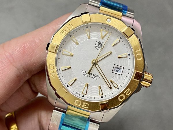 Tag Heuer Aquaracer 18kt Or Jaune Acier Inoxydable WAY1151.BD0912 Montre – Image 5