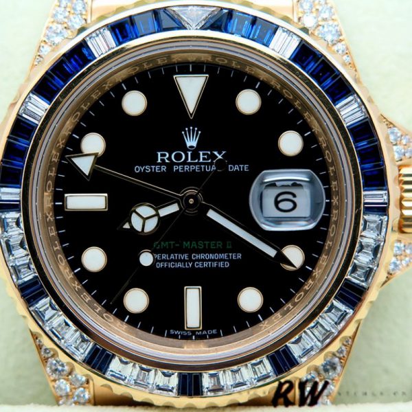 Rolex GMT-Master II 116758 Cadran Noir Diamant 40mm Montre Réplique Homme – Image 4