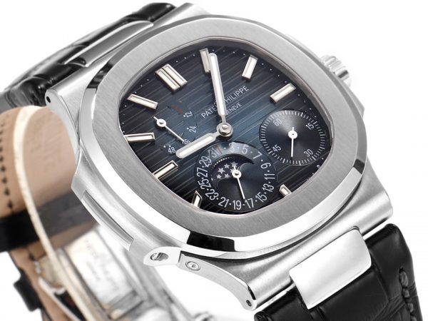 Patek Philippe Nautilus Phases de Lune Or Rose & Or Blanc Cadran Bleu Ardoise Soleil 5712GR 001 – Image 8