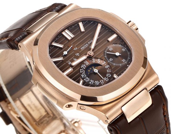 Patek Philippe Nautilus Phases de Lune Or Rose & Or Blanc Cadran Brun Soleil 5712GR 001 – Image 8