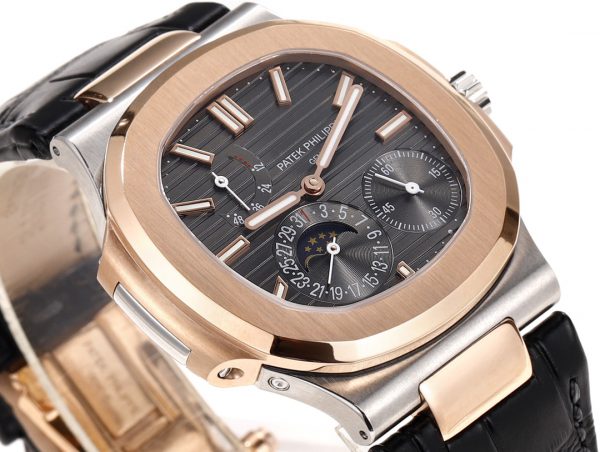 Patek Philippe Nautilus Phases de Lune Or Rose & Or Blanc Cadran Gris Ardoise 5712GR 001 – Image 7