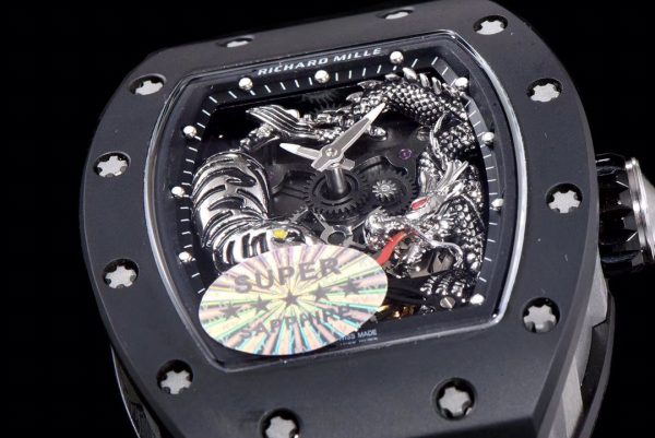 Richard Mille RM 057 NTPT Fibre de carbone Bracelet caoutchouc noir – Image 5