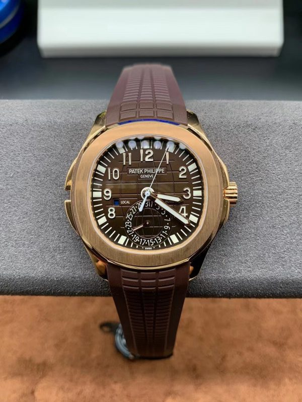 Réplique Patek Philippe Aquanaut 5164R 001 Heure de Voyage Or Rose Montre Homme – Image 7