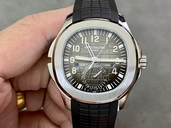 Réplique Patek Philippe Aquanaut 5164A 001 Double Fuseau Acier Inoxydable Montre Homme 40mm – Image 8