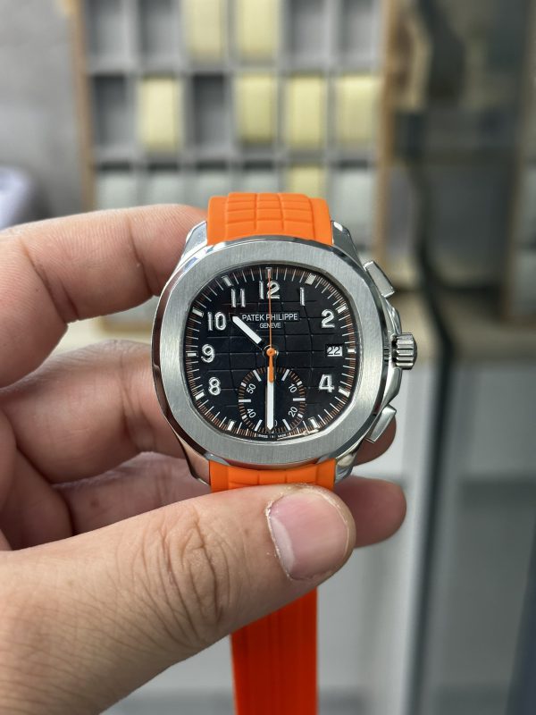Réplique Patek Philippe Aquanaut 5968A 001 Chronographe Bracelet Caoutchouc Orange 42mm – Image 8