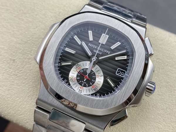 Patek Philippe Nautilus Chronographe Acier Inoxydable Cadran Noir 5980 1A 014 – Image 9
