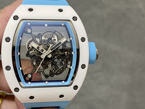Richard Mille RM 055 RMUL2 NTPT Fibre de carbone Bleu Bracelet caoutchouc – Image 6