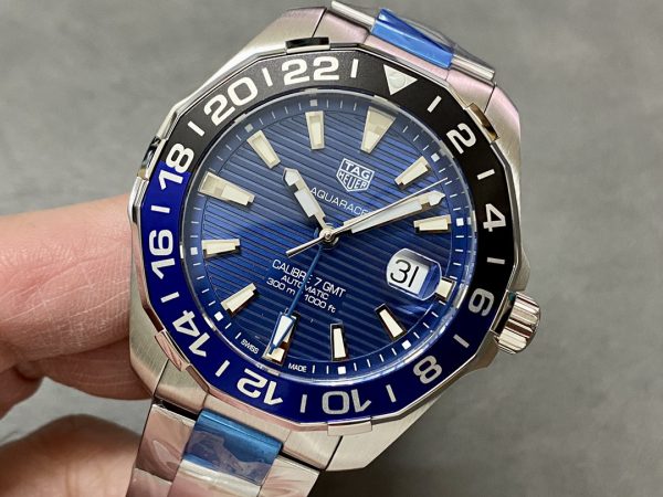 Tag Heuer Aquaracer Automatique GMT Acier WAY201T.BA0927 Bleu 43mm – Image 4
