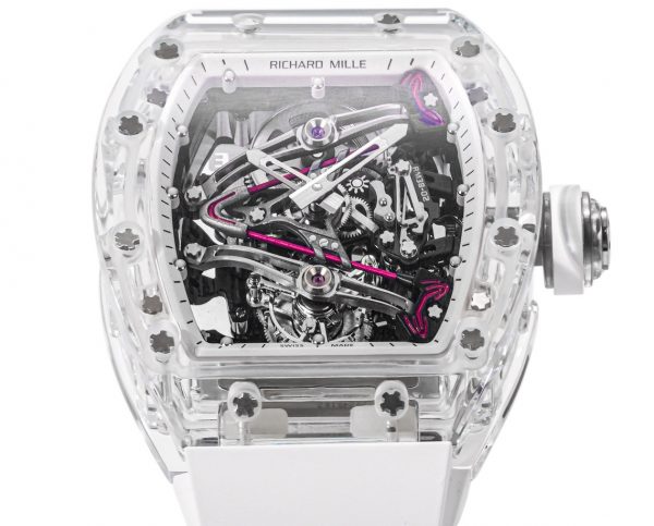 RM38-02 Richard Mille Tourbillon Mouvement Édition Cristal Bracelet caoutchouc blanc – Image 4