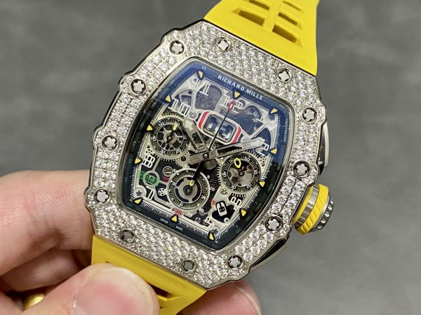 Richard Mille RM 011 03 Acier Inoxydable & Or 18K Lunette diamant – Image 5