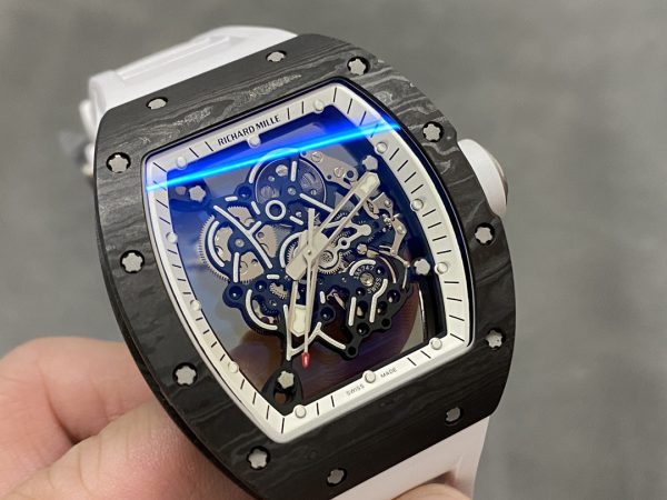Richard Mille RM055 NTPT Fibre de carbone Bracelet caoutchouc blanc – Image 4