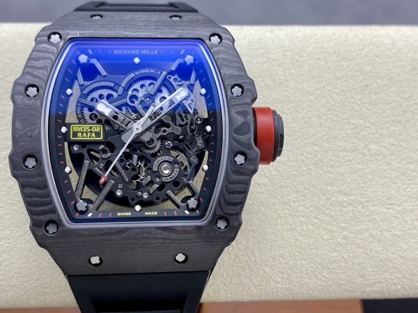 Richard Mille Rafael Nadal NTPT Carbone RM Bracelet caoutchouc noir RM035-02 – Image 4