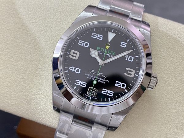 Rolex Air-King Acier Inoxydable Cadran Arabe Noir 116900 40mm Réplique Homme – Image 6