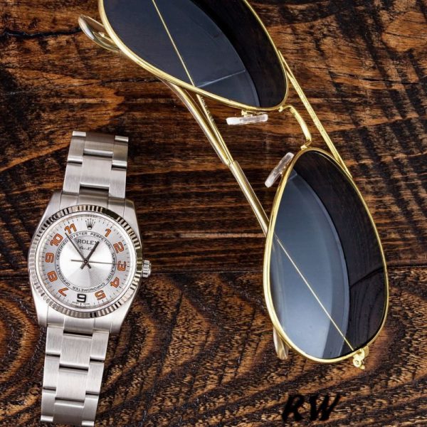 Rolex Oyster Perpetual Air-King 114234 Cadran Arabe Orange Argenté 34mm Réplique Unisexe – Image 4