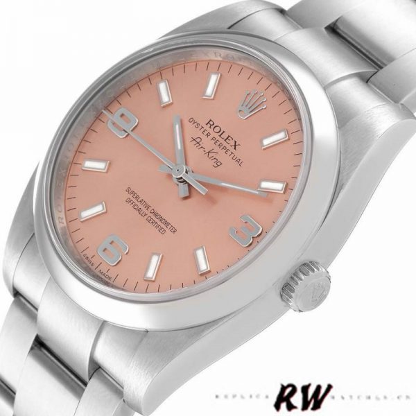 Rolex Oyster Perpetual Air-King 114200 Cadran Saumon 34mm Réplique Unisexe – Image 2