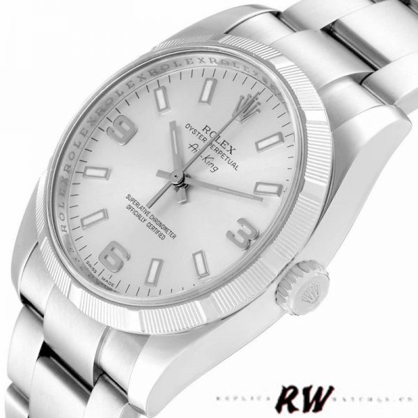 Rolex Oyster Perpetual Air King 114210 Cadran Argent 34mm Réplique Unisexe – Image 3