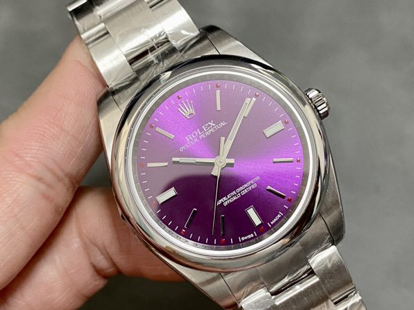Rolex Oyster Perpetual Air-King 114200 Cadran Index Rouge Raisin 34mm Réplique Unisexe – Image 7