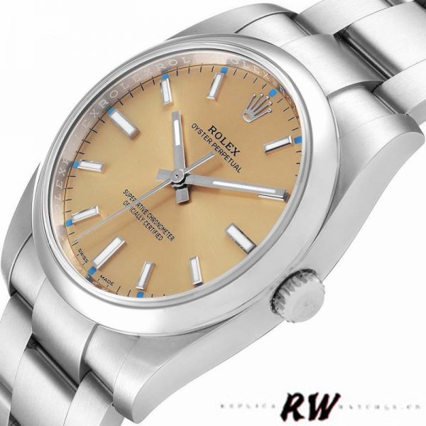 Rolex Oyster Perpetual 114200 Cadran Index Raisin Blanc 34mm Réplique Unisexe – Image 3