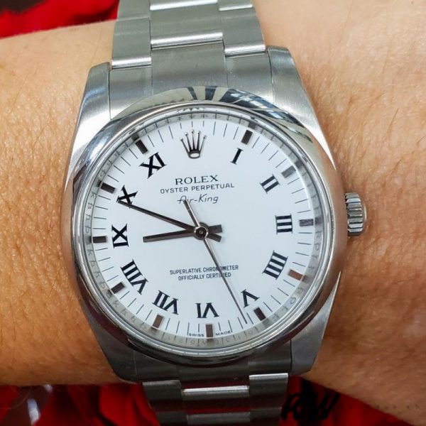 Rolex Oyster Perpetual Air-King 114200 Cadran Blanc 34mm Réplique Unisexe – Image 3