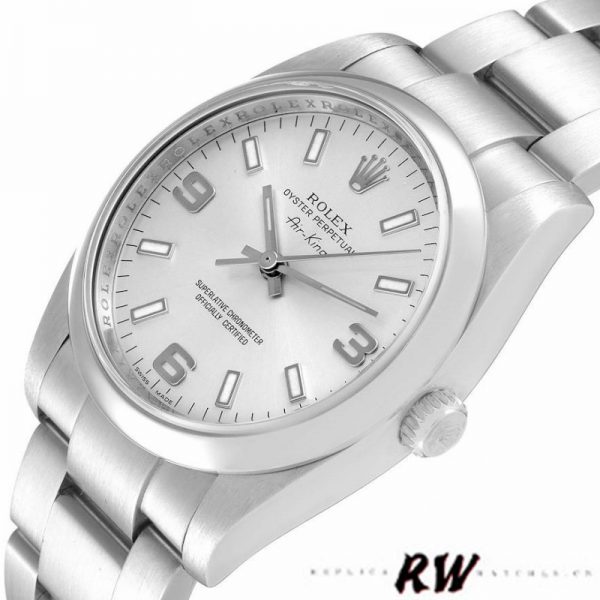 Rolex Oyster Perpetual Air-King 114200 Cadran Arabe Argent 34mm Réplique Unisexe – Image 4