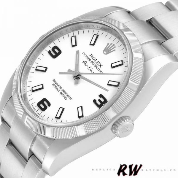 Rolex Oyster Perpetual Air King 114210 Cadran Blanc 34mm Réplique Unisexe – Image 3
