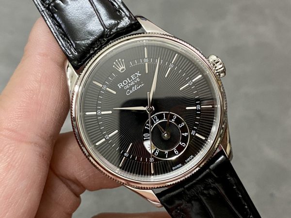 Rolex Cellini Dual Time 50529 Cadran Noir Or Blanc 39mm Montre Réplique Homme – Image 10
