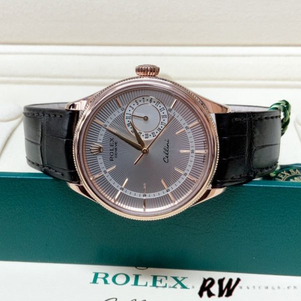 Rolex Cellini Date 50515 Or Rose Cadran Guilloché Argent Index 39mm Montre Réplique Homme – Image 3