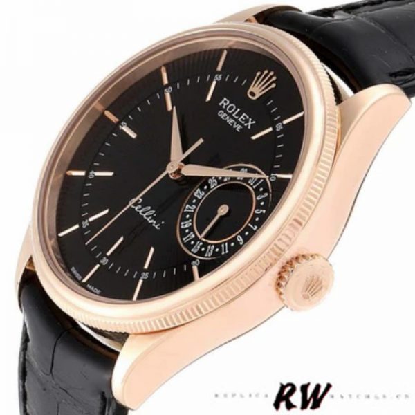 Rolex Cellini Date 50515 Or Rose Cadran Index Noir 39mm Montre Réplique Homme – Image 3